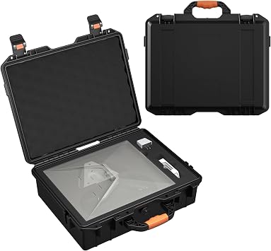 DAIERTEK Starlink Mini Hard Travel Case, Waterproof & Portable Protective Black Starlink Mini Carrying Case, Includes precision-cut foam, a TSA lock, and a charging port for travel and camping