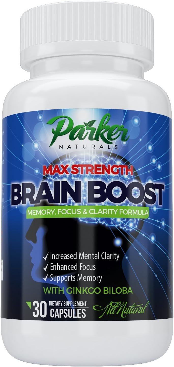 Focus Memory Clarity Brain Supplement: Nootropic Support with DMAE by Parker Naturals, Ginkgo Biloba & St. John's Wort