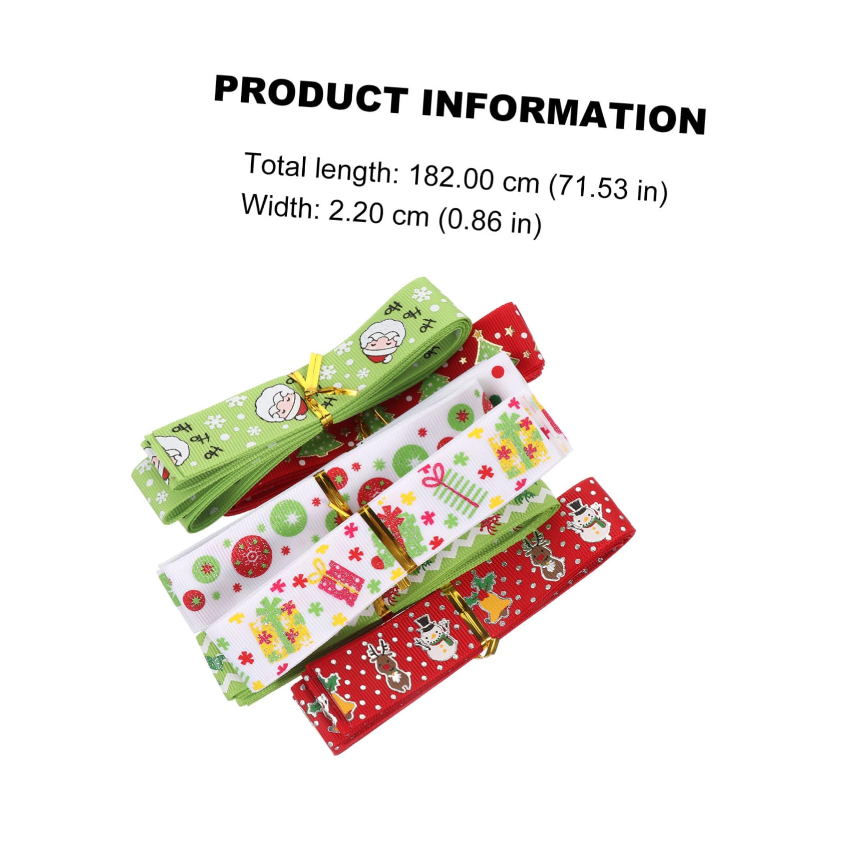 Angoily 36 Stck. Teiliges Geschenkband Weihnachtsband mit Goldprägung Bedruckte Schleifenbänder für Geschenkverpackung Hochzeit Party und Weihnachtsdekoration