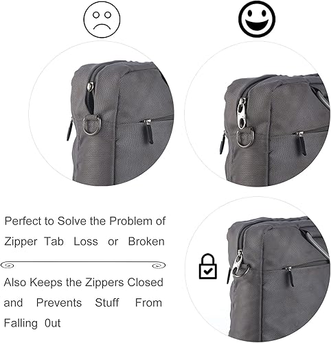 Miniatura 5 de Zpsolution Clips de mosquetón pequeños dobles  Clip de cremallera disuasorio contra robos  Tiradores de fijación cerrados  Reemplazo de tirador de