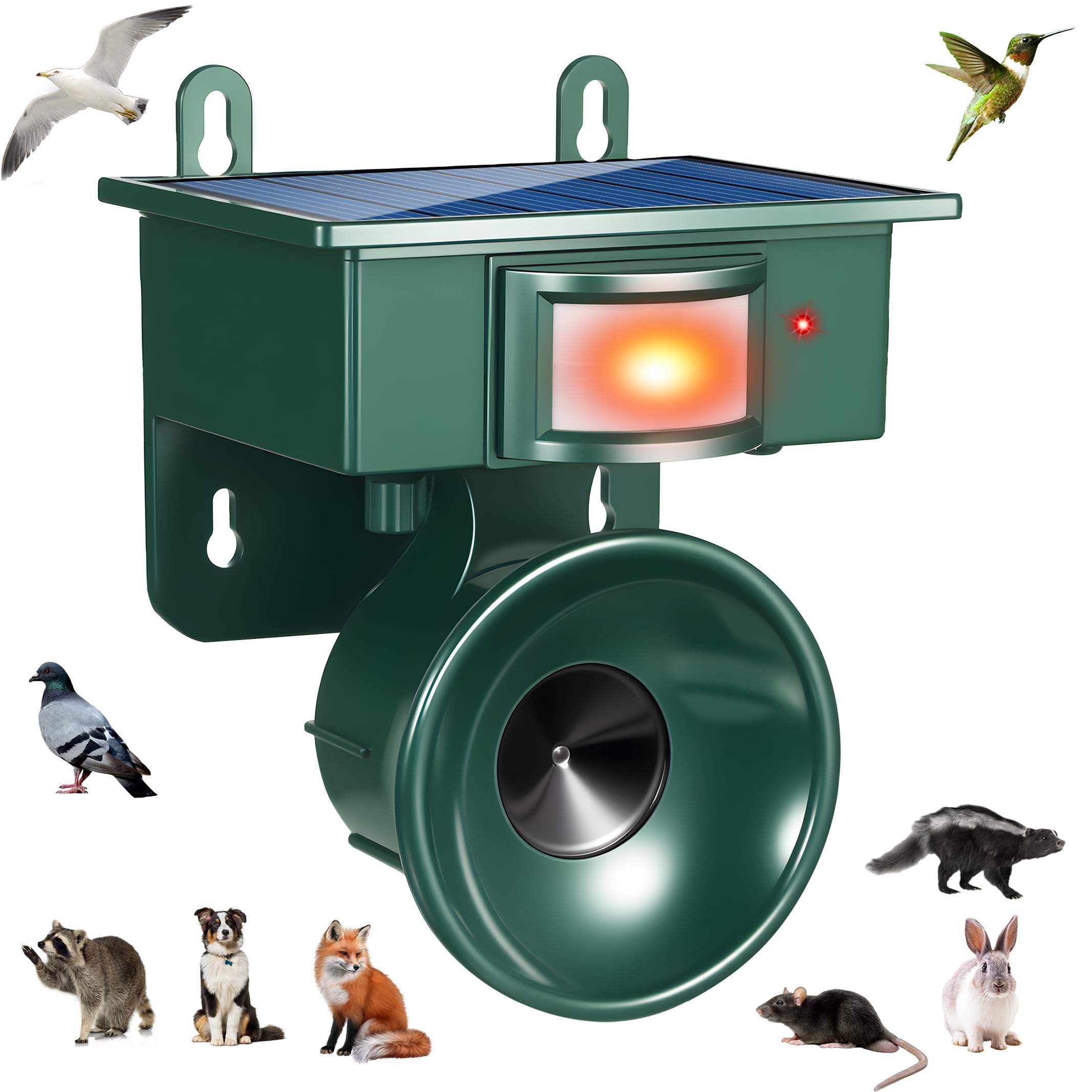 2026 Solar Ultrasonic Bird Repeller Outdoor,Woodpecker Deterrent for House,Pigeon Bird Deterrents for Outside Birds Repellent Scare Devices for Balconies Yard Garden Farm Orchard Animal Repellent 1