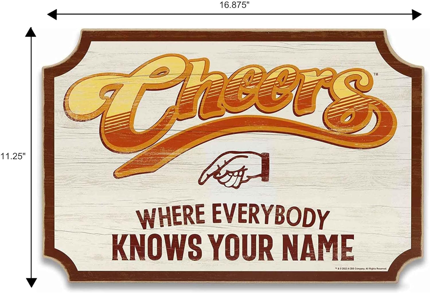 Cheers Where Everybody Knows Your Name Wood Wall Decor - Fun Cheers Sign for Home Decorating
