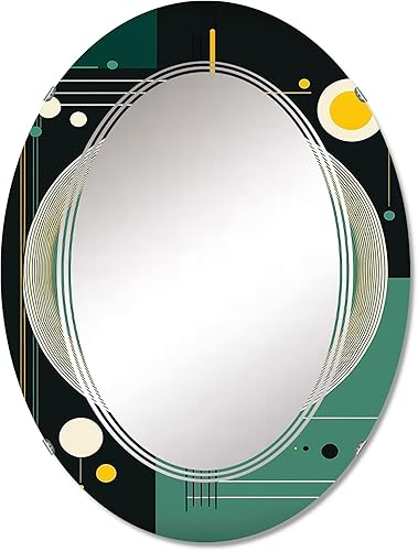 Miniatura 6 de Mid-Century Retro Dimensions IV espejo de tocador, espejos de baño, espejos de pared para sala de estar, dormitorio, espejo redondo, grande, 24 x 24