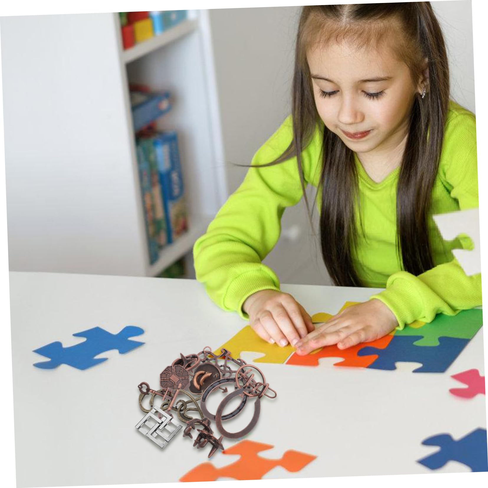 Mipcase Rompicapo Intercambiabile 9pezzi Lega di Zinco Rompicapo Metallico per Allenamento Cervello Giochi Intelligenza per Adulti