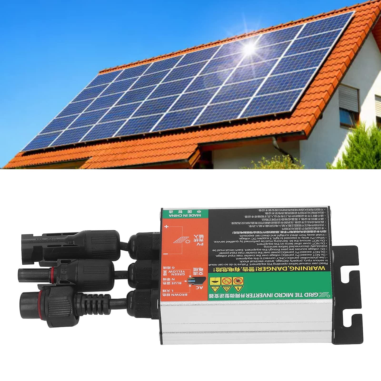 Grid Tie Micro Inverter, AC230V High Accuracy Kompakter Reiner Sinuswellen-Wechselrichter mit Kabel für Bürogeräte (260W)