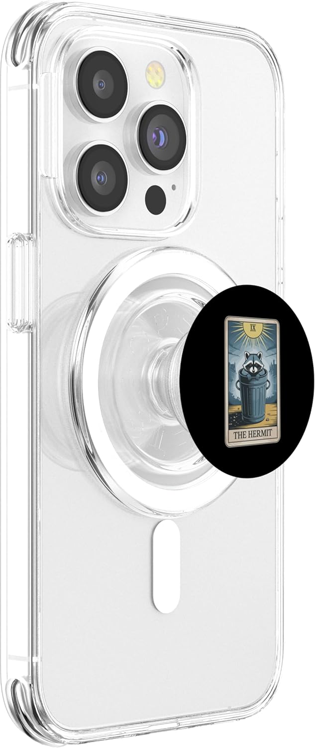 The Hermit Tarot Card Raccoon PopSockets PopGrip for MagSafe