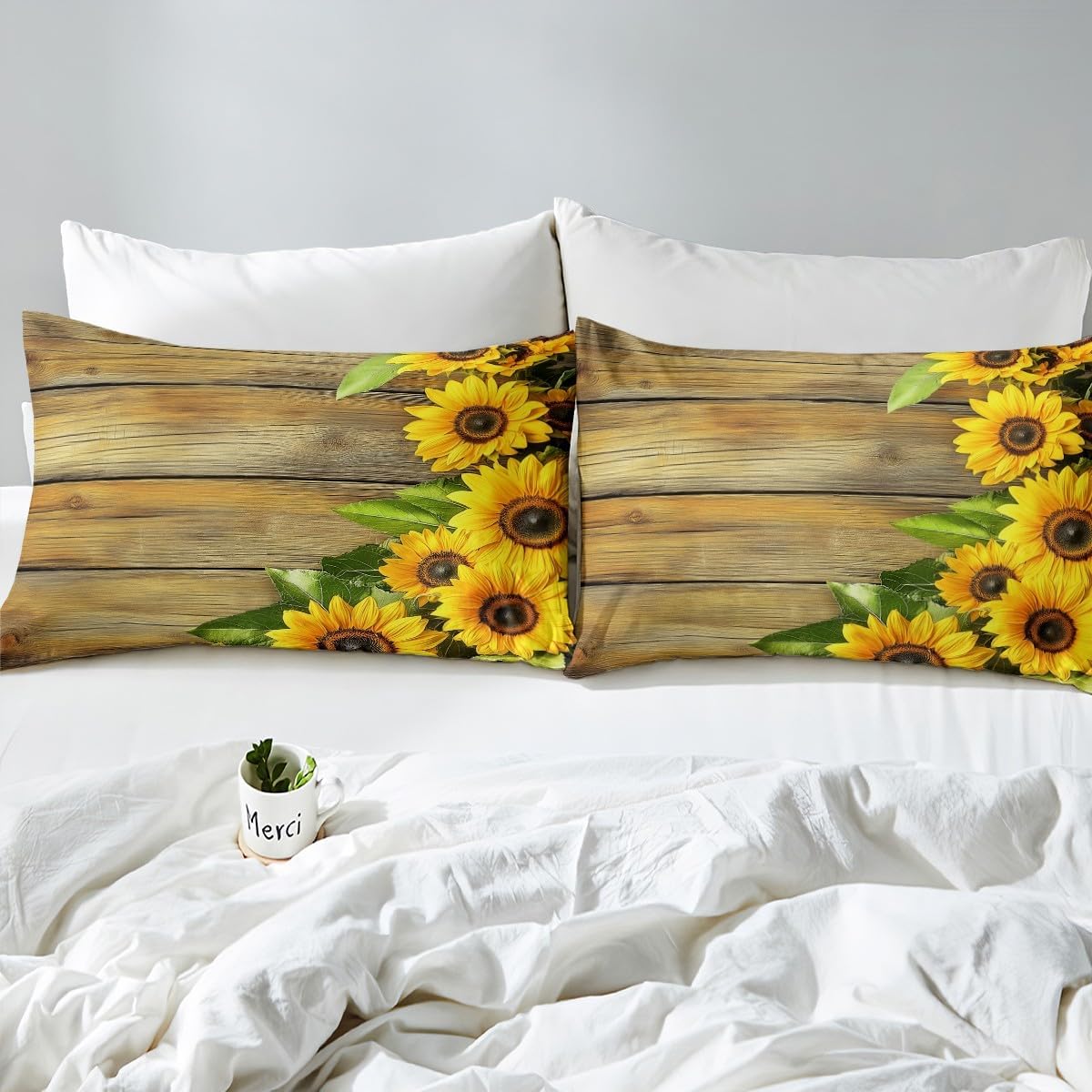 Erosebridal Botanical Flowers Pattern Printed Duvet Cover Full Girls Women Retro Floral Print Bedding Set Sunflower Decor Comforter Cover Countryside Garden Style 3 Pieces Bedding with 2 Pillowcases