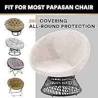 Vista 4 de PrinceDeco Funda redonda de terciopelo para silla Papasan (solo funda deslizante), funda de cojín para silla Papasan de alta elasticidad, protector