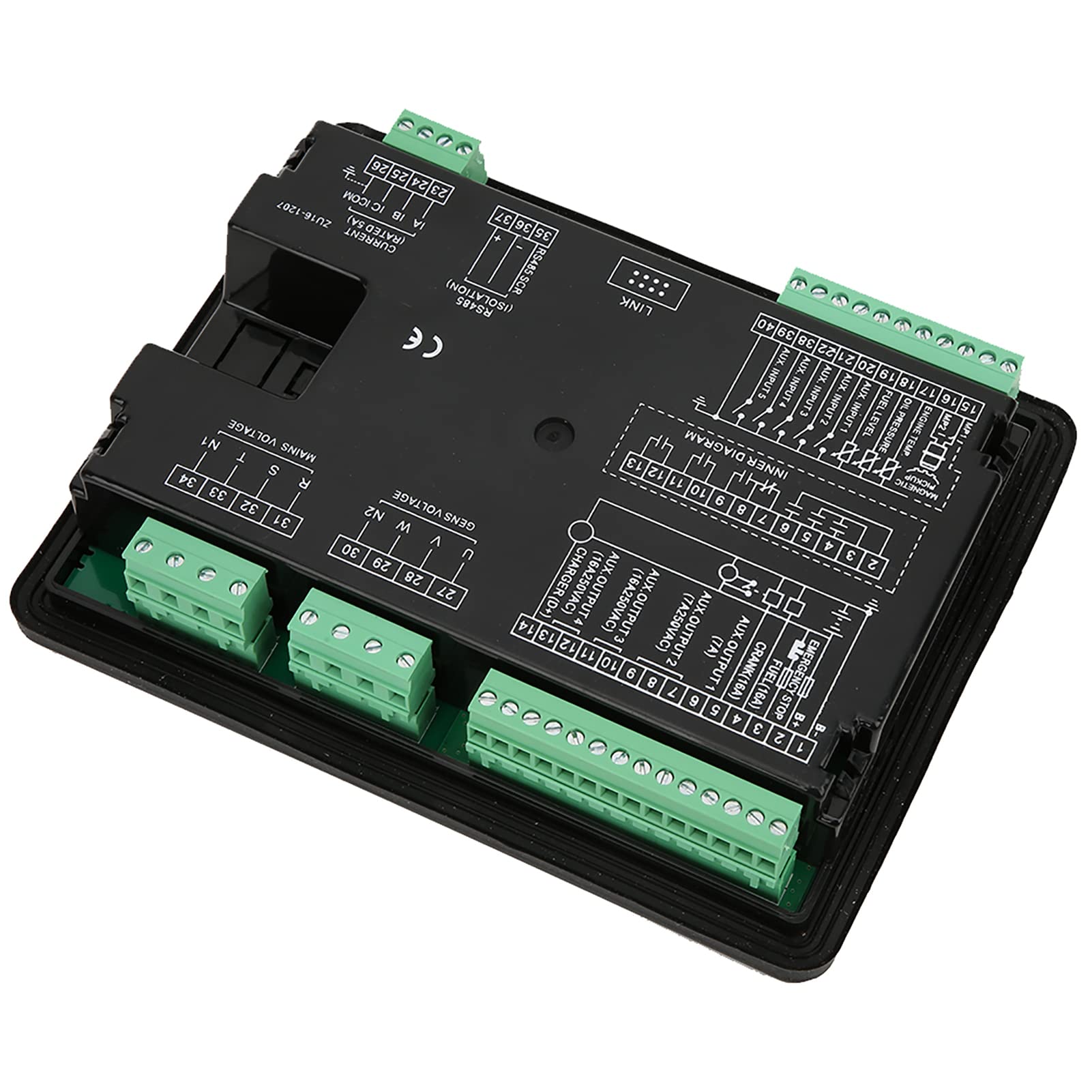 Fafeicy Controlador de Grupo Electrógeno HQM6120U Detección de Protección de Parada de Arranque Automático 0.5V-70V con Pantalla LCD para Sistemas Trifásicos de 4 Cables