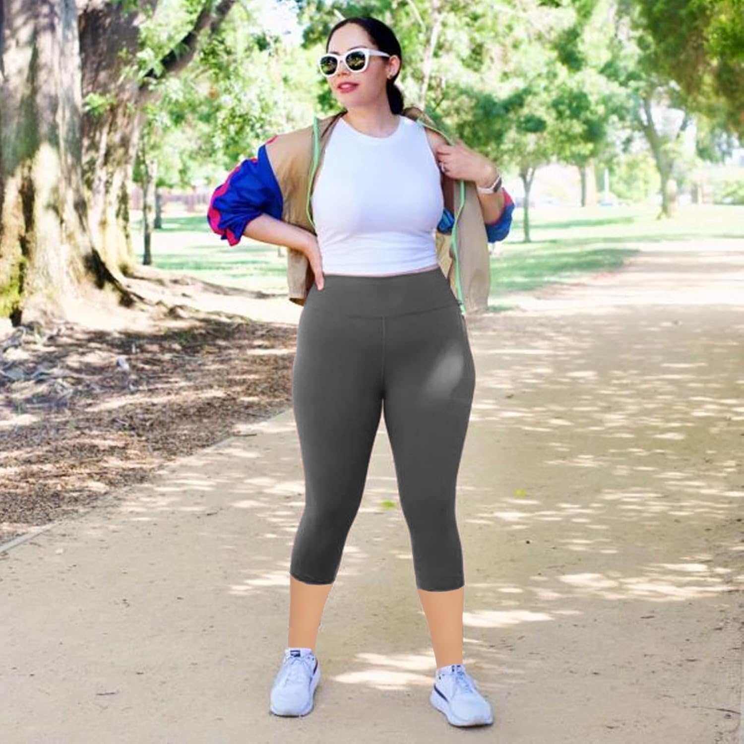 NEW YOUNG Plus Size Womens Clothing 3 Pack Plus Size Leggings with Pockets for Women Workout Yoga Pants