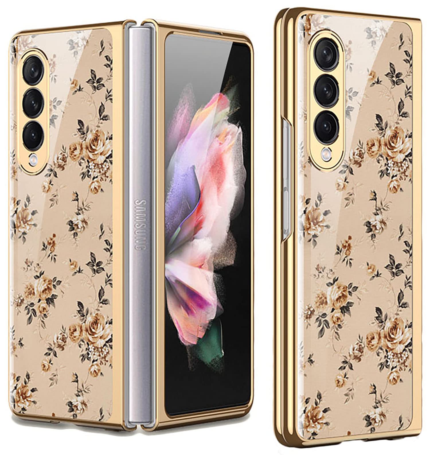 Kapa 9H Glass Back Case for Samsung Galaxy Z Fold 3, Ultra Thin Full Body Protection Folding Hard Back Cover, Design 3 (B09X31G26T) Amazon Price History, Amazon Price Tracker