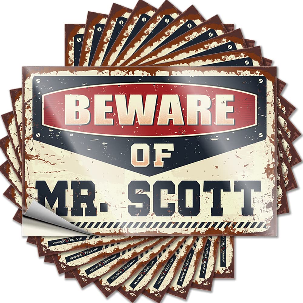 Funny Bumper Stickers Beware of Mr. Scott Funny Sticker 10 Pcs Prank Stickers Stickers Girls