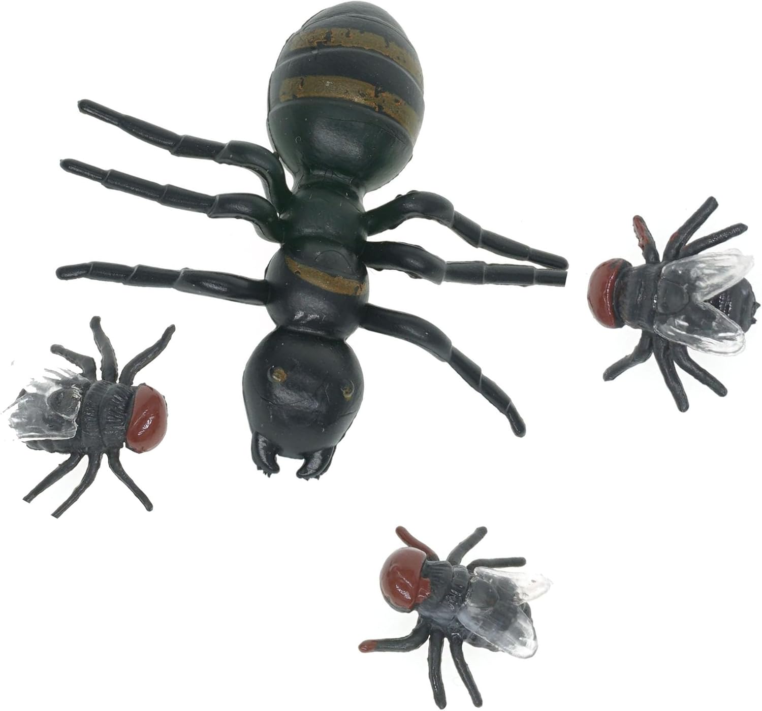 Cooplay 30pcs Fake Fly Flies Bug Plastic Mock Insects Reptile Joke Toys Prank Scary Trick Tricky Brains for Halloween Fool's Day Christmas Party
