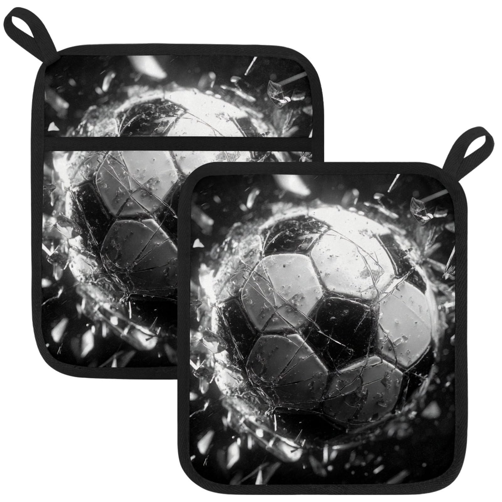 VAPOKF Football Pot Holder, Heat Resistant Oven Cloths, Potholders & Oven Gloves, for Kitchen Cooking & Baking, Thick & Safe, Protection of Hands From Hot Utensils
