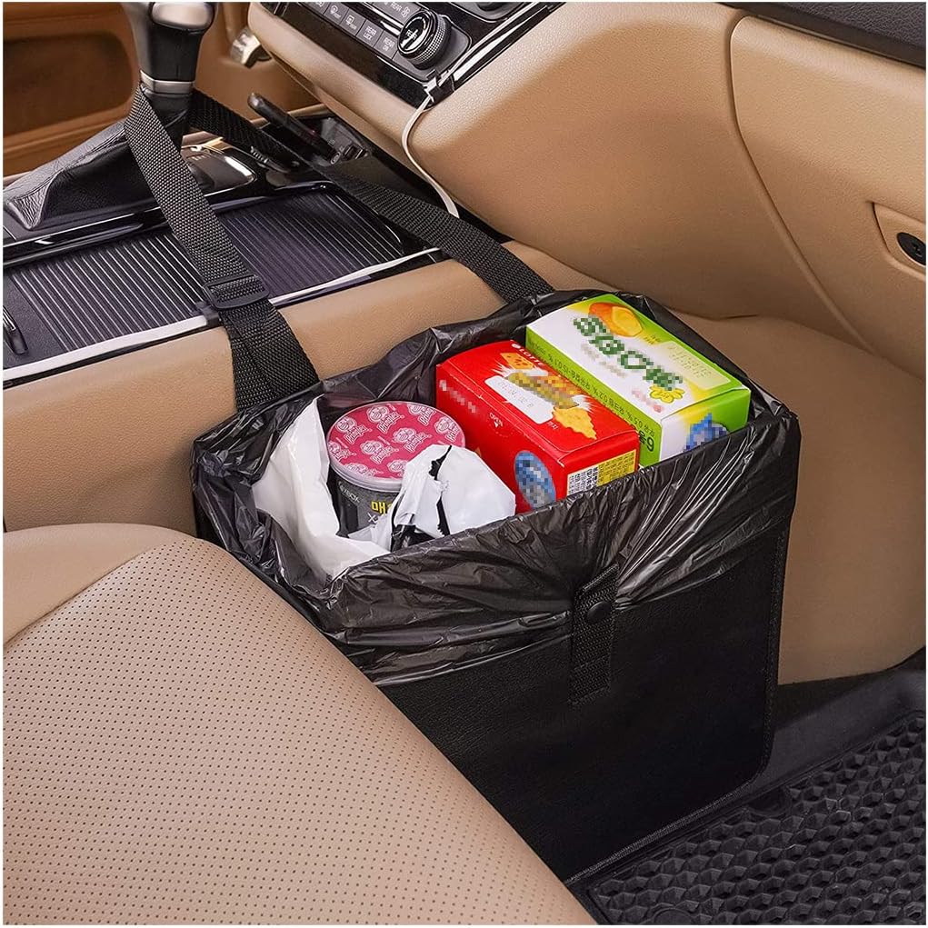 Turtle Seamless Foldable Car Trash Can With Lid, Leak-proof Hanging