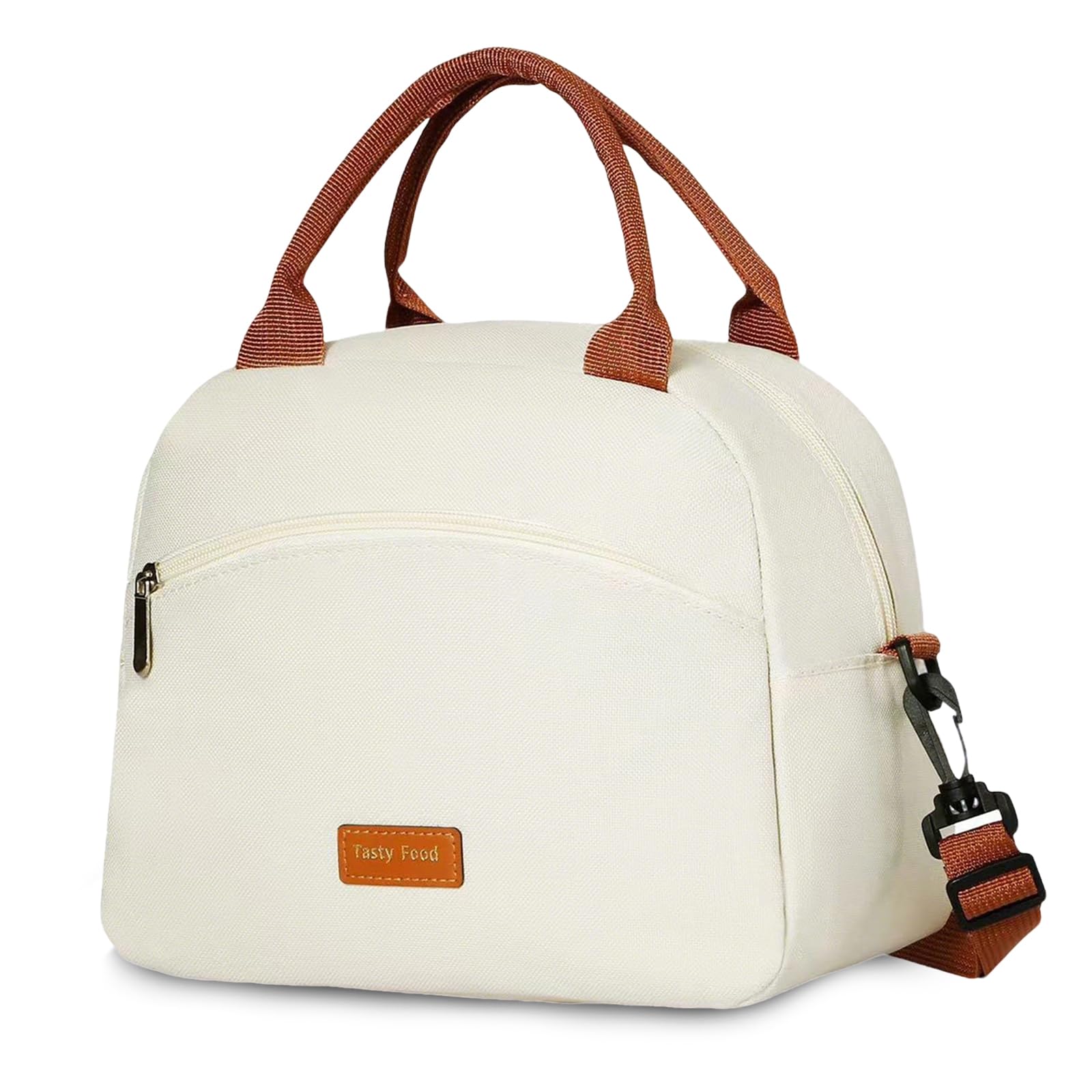 YIGAARUI Lunch Bag for Women –Insulated Cooler Bag & Lunch Box Bag, Stylish Cool Bag with Detachable Strap, Picnic Bag Pack Lunch Bag (Beige)