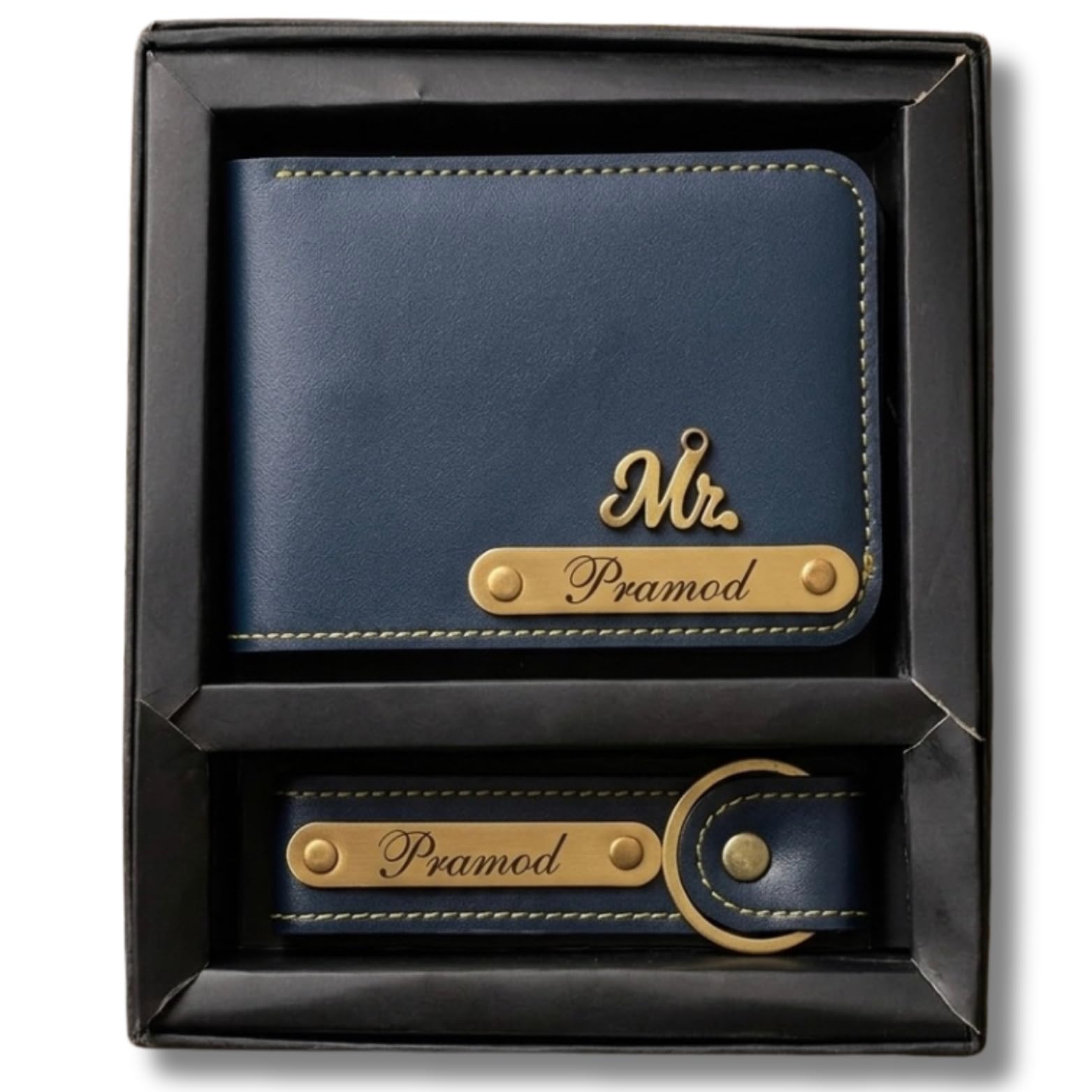 Premium PU Leather Wallet & Keychain Gift Set for Men | Bi-Fold Wallet with Matching Key Ring | Stylish Gift Box Packing| Birthday, Anniversary & Corporate Gift for Men (Blue)-image-35