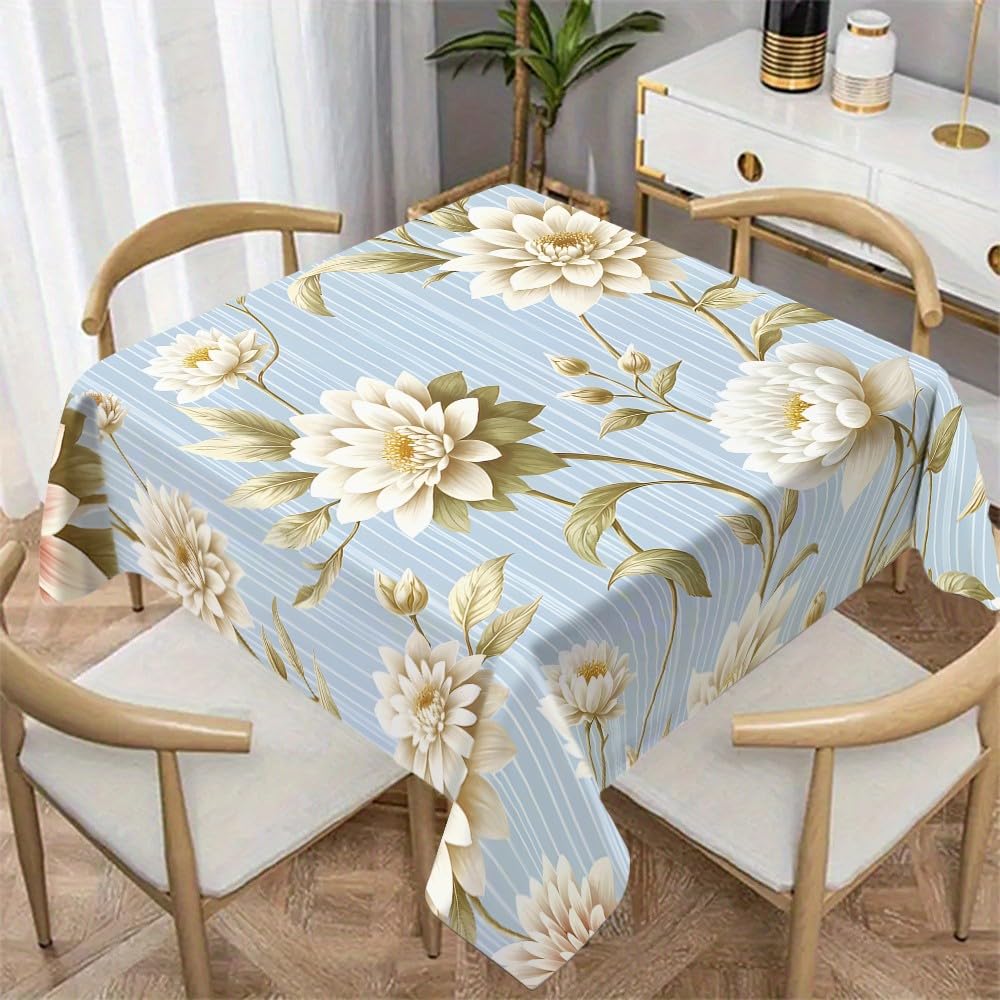 Nappe de table floraisons blanches pour dejeuner de jardin