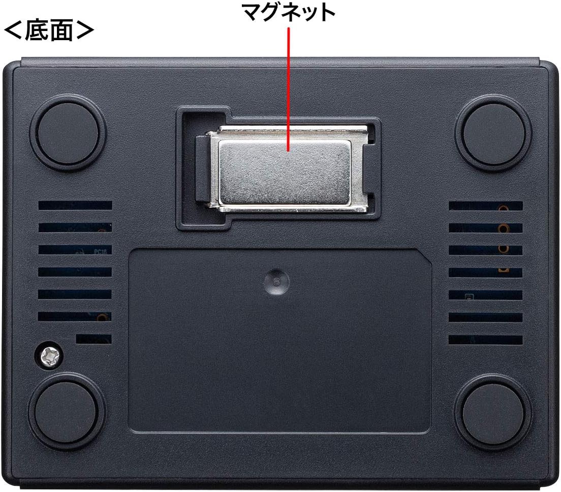 Sanwa Supply LAN-GIGAP301BK Gigabit Compatible Switching Hub (3 Ports with Magnets), Black