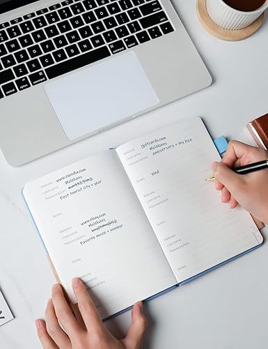 Miniatura 10 de Libro de contraseñas con pestañas alfabéticas, pequeño guardián de contraseñas con espacio adicional para cambiar la contraseña. Cuaderno de