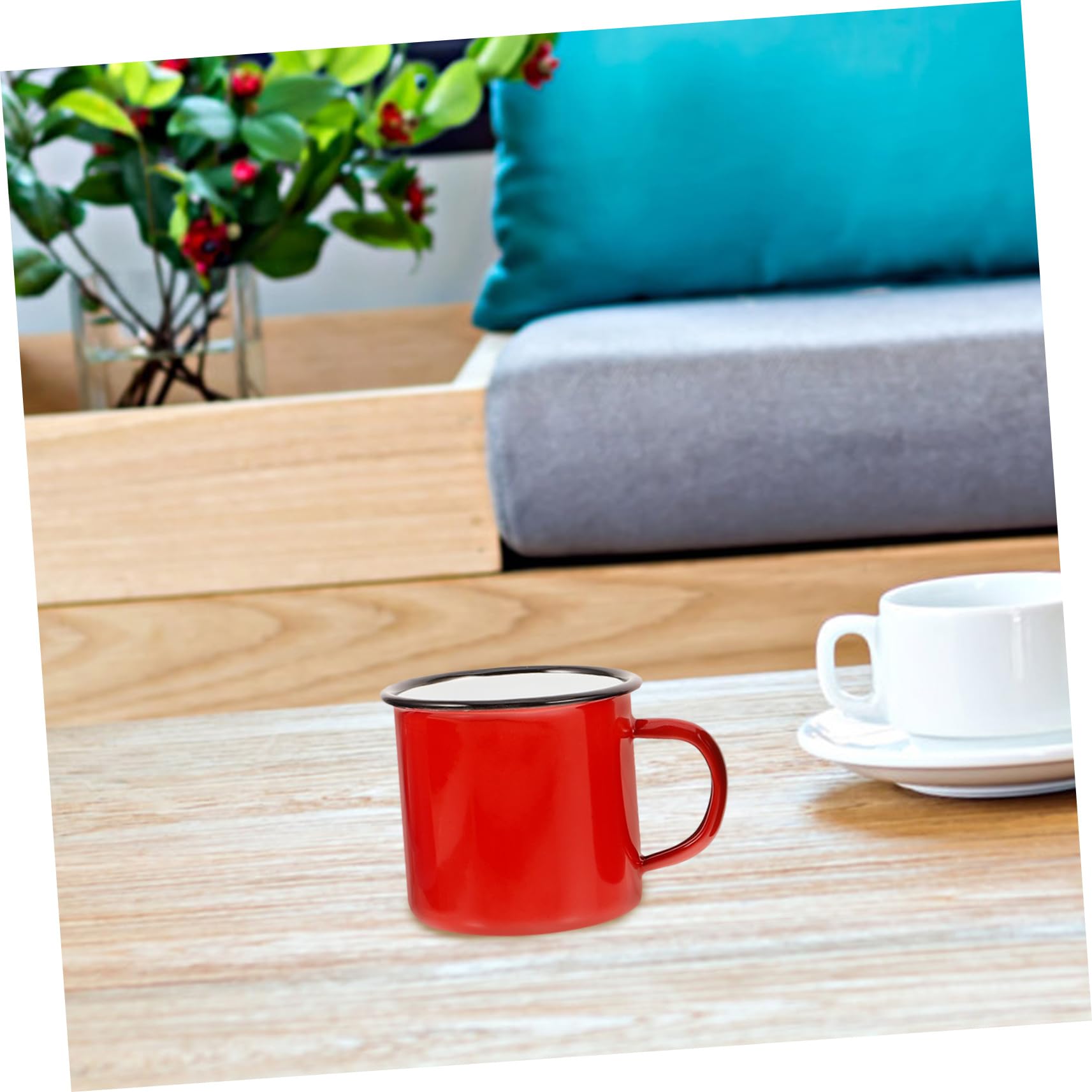 PartyKindom 4stücke Emaille-wasserbecher Wiederverwendbare Becher für Tee Kaffee Milch Heiße Camping-becher Retro-design Bruchfest für Heiße und Kalte Getränke