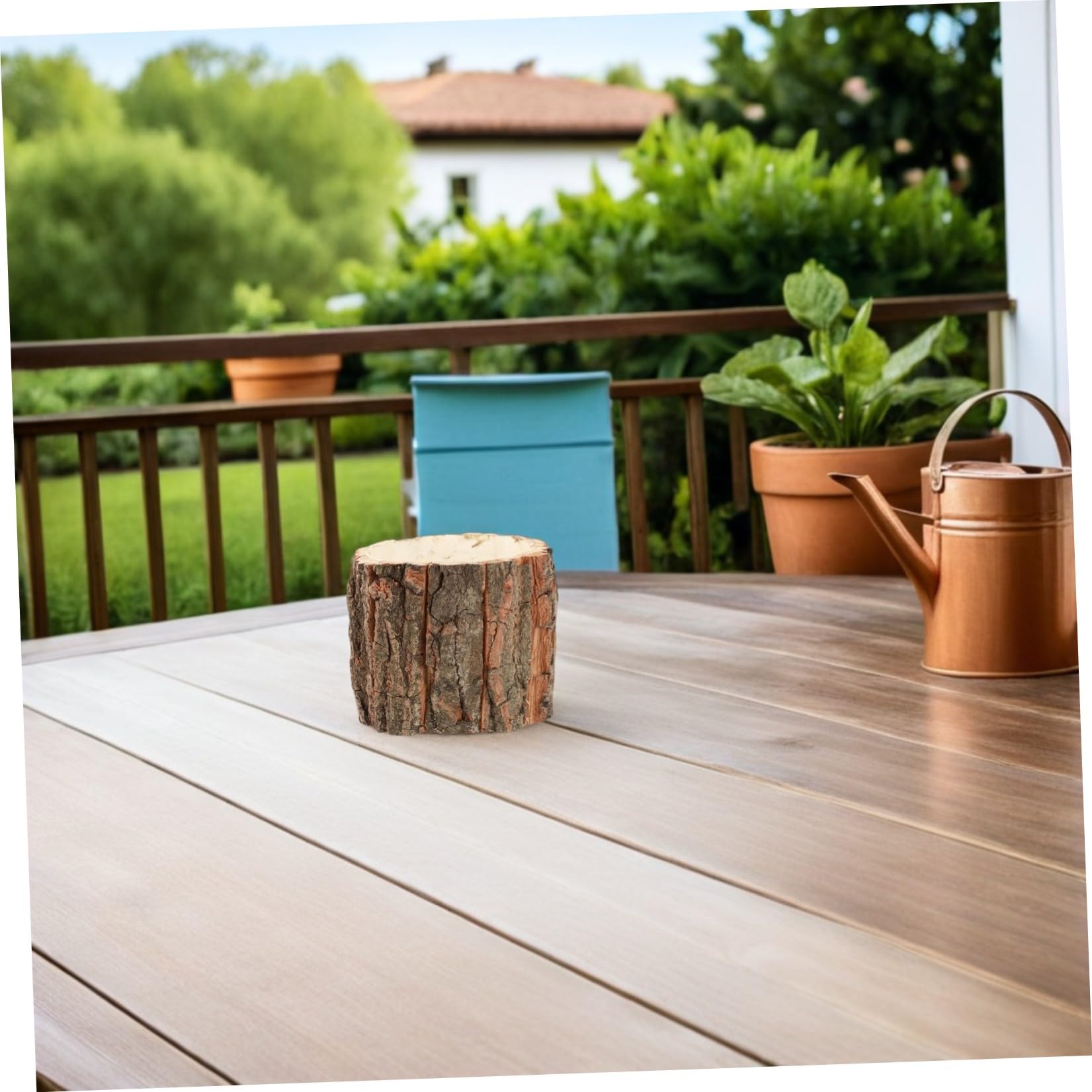 Generisch Kräuterspirale Holz aus Natürlichem Holz im 3 Stück mit Rindenpflanzgefäß als Holzblumentopf für Garten und Home Dekoration
