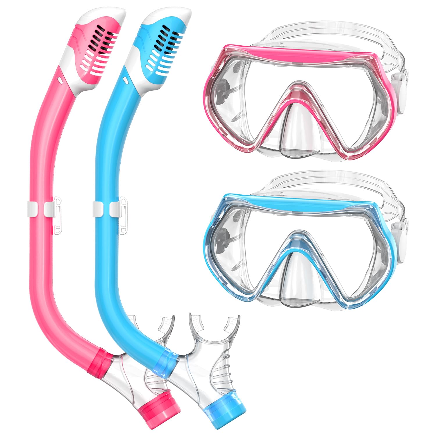 Sprzęt do snorkelingu dla dzieci, zestaw do nurkowania dla dzieci w wieku 6-14 lat, zestaw masek dla dzieci, okulary do pływania, maska do nurkowania, zestaw kombi, ochrona przed zaparowaniem, widok