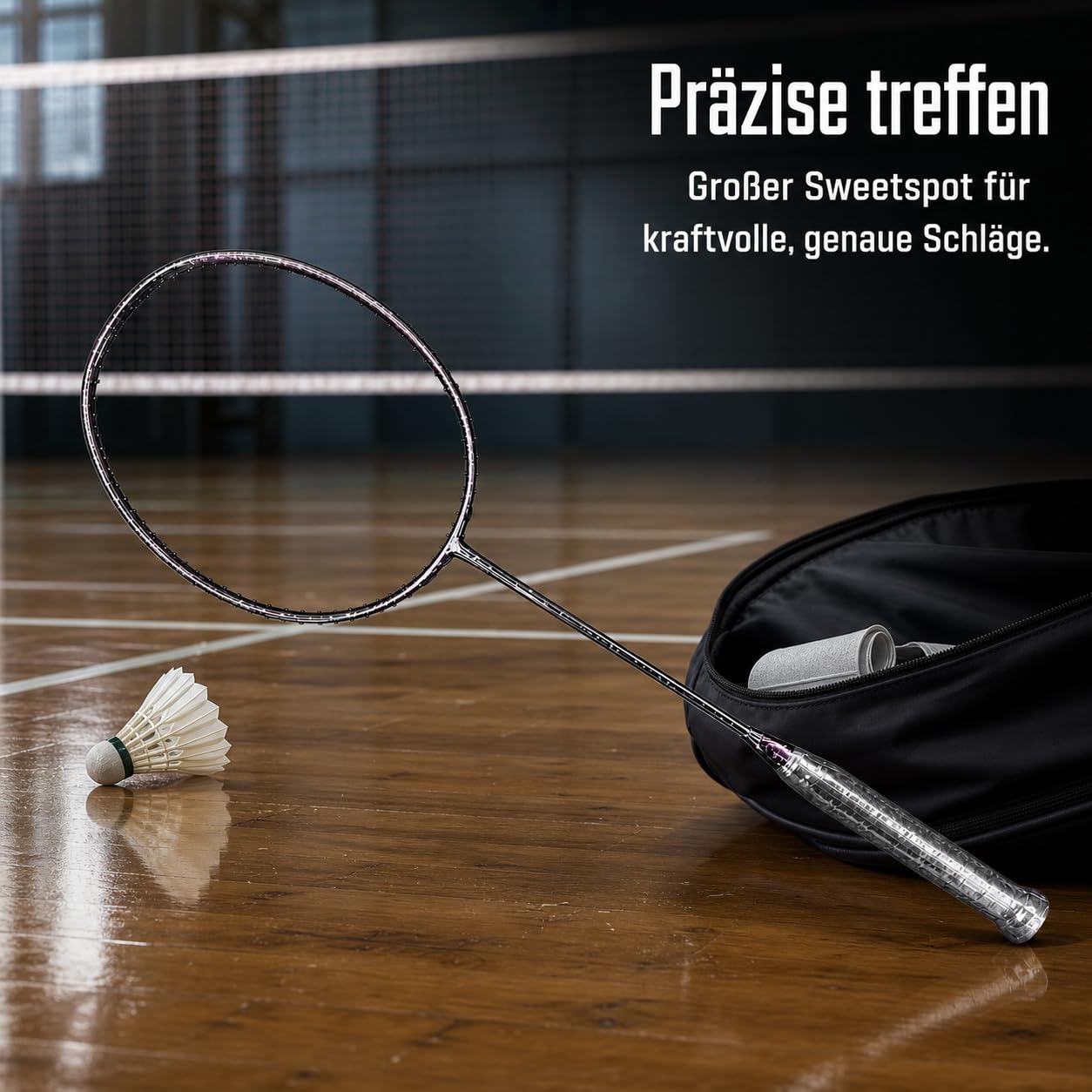 harayaa Racchetta da Bminton con Design Elegante E Materiale Composito in Carbonio per Risposta Rapida E Stabilità Strutturale, color to 3, Racchetta nuda + impugnatura + borsa per racchetta