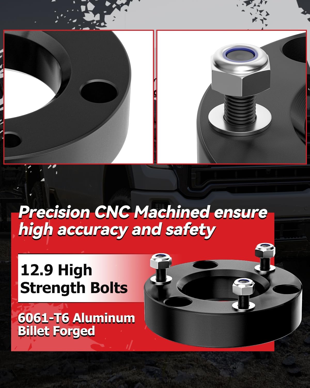 PROEZE 2" Leveling Lift Kits for 2007-2026 Silverado 1500/2007-2026 Sierra 1500, 2 inch Forged Front Strut Spacers Suspension Leveling Kits