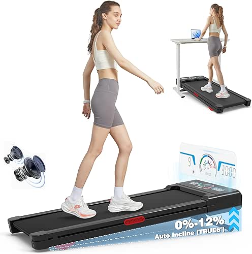 Walking Pad Treadmill with 12% 9-Level Auto Incline, 450 lbs