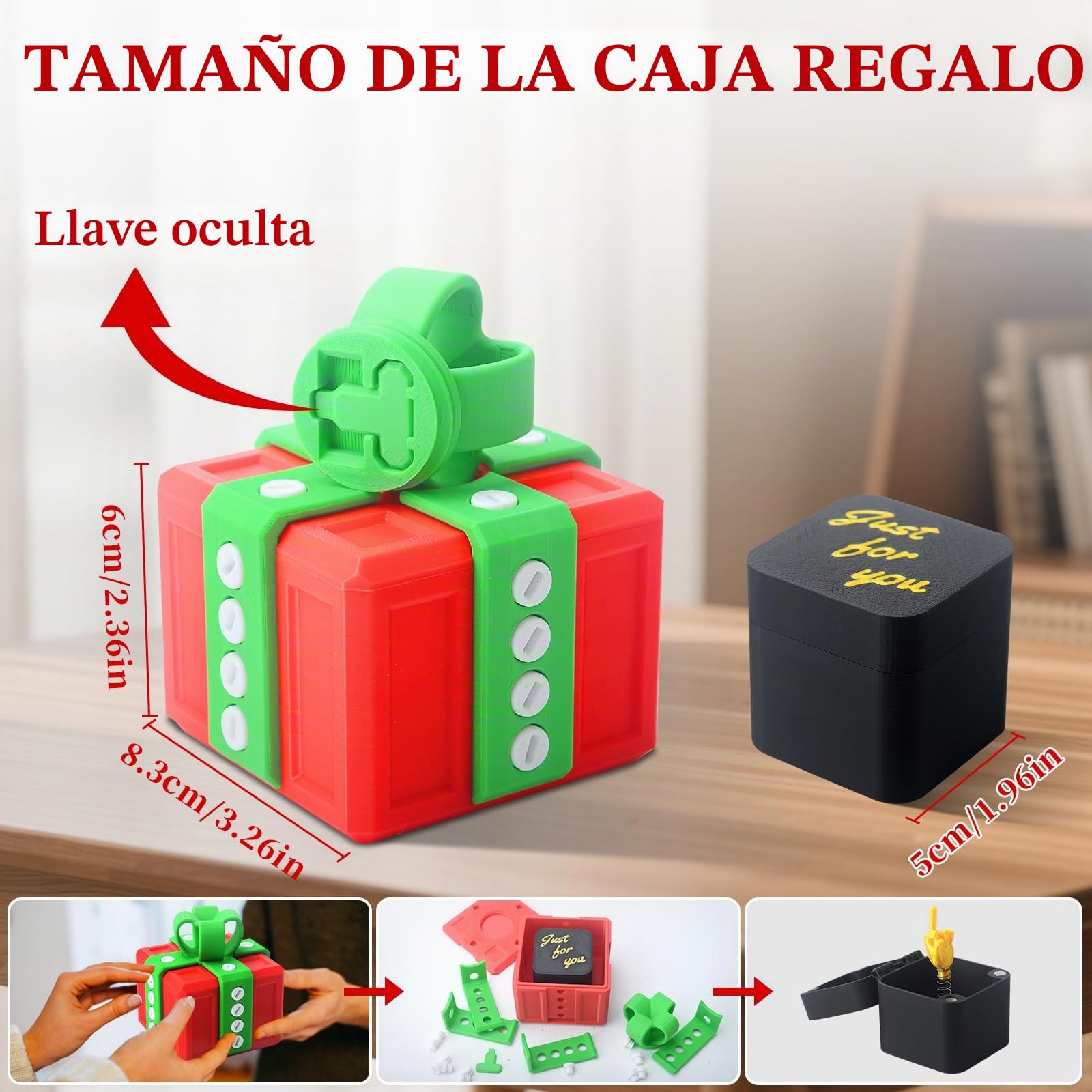 Caja Sorpresa Del Dedo Medio – Regalo De Broma Divertido, Con Tapa Imantada, Tamaño Compacto De 5x5x5 Cm, Para Oficina, Cumpleaños Y Navidad
