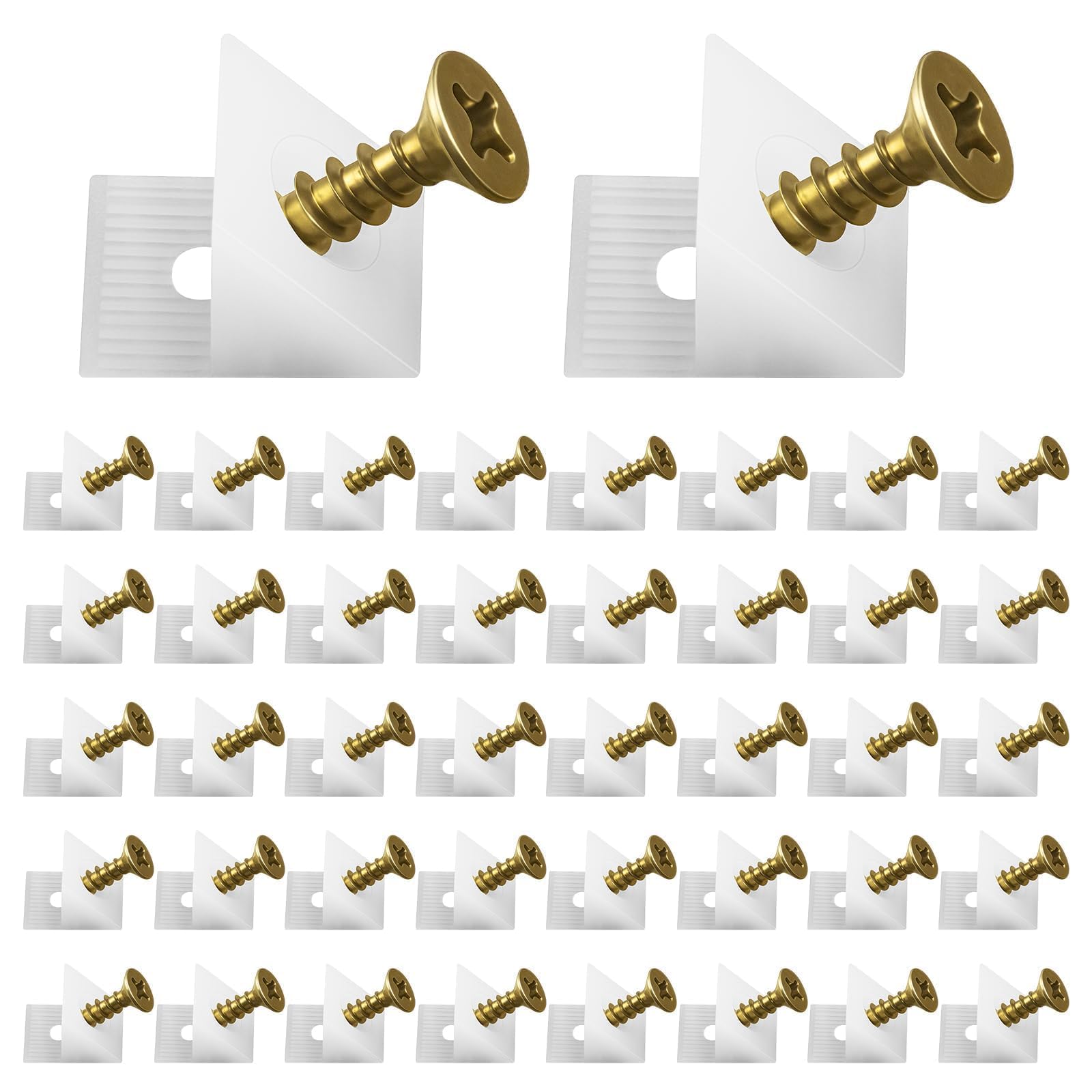 52PCS Plastic Drawer Support Brackets/Sagging Support, White Drawer Base Sagging Bottom Repair Fix Mending, Drawer Bottom Supports Fixing, Corner Clips On Drawer Repair, Angle-Code Bracket Fastener