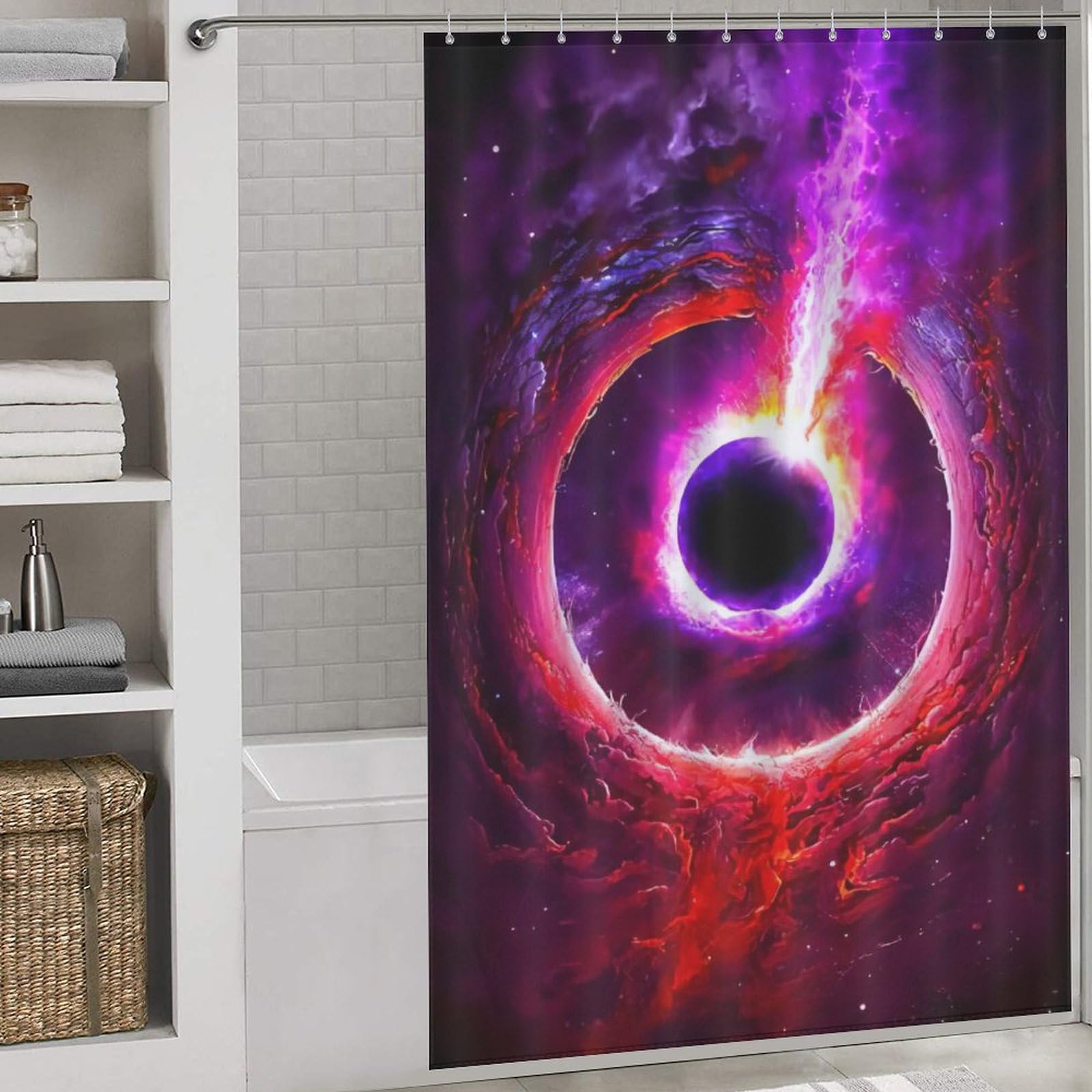 Rideau de douche ciel étoilé pour une salle de bain évasion galaxie 152x183 cm