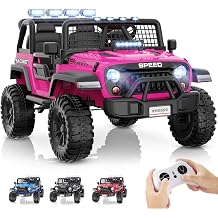 Hikole 24V Ride On Toys for Big Kids Ages 3-8, 2 Seater Electric Car, Pink