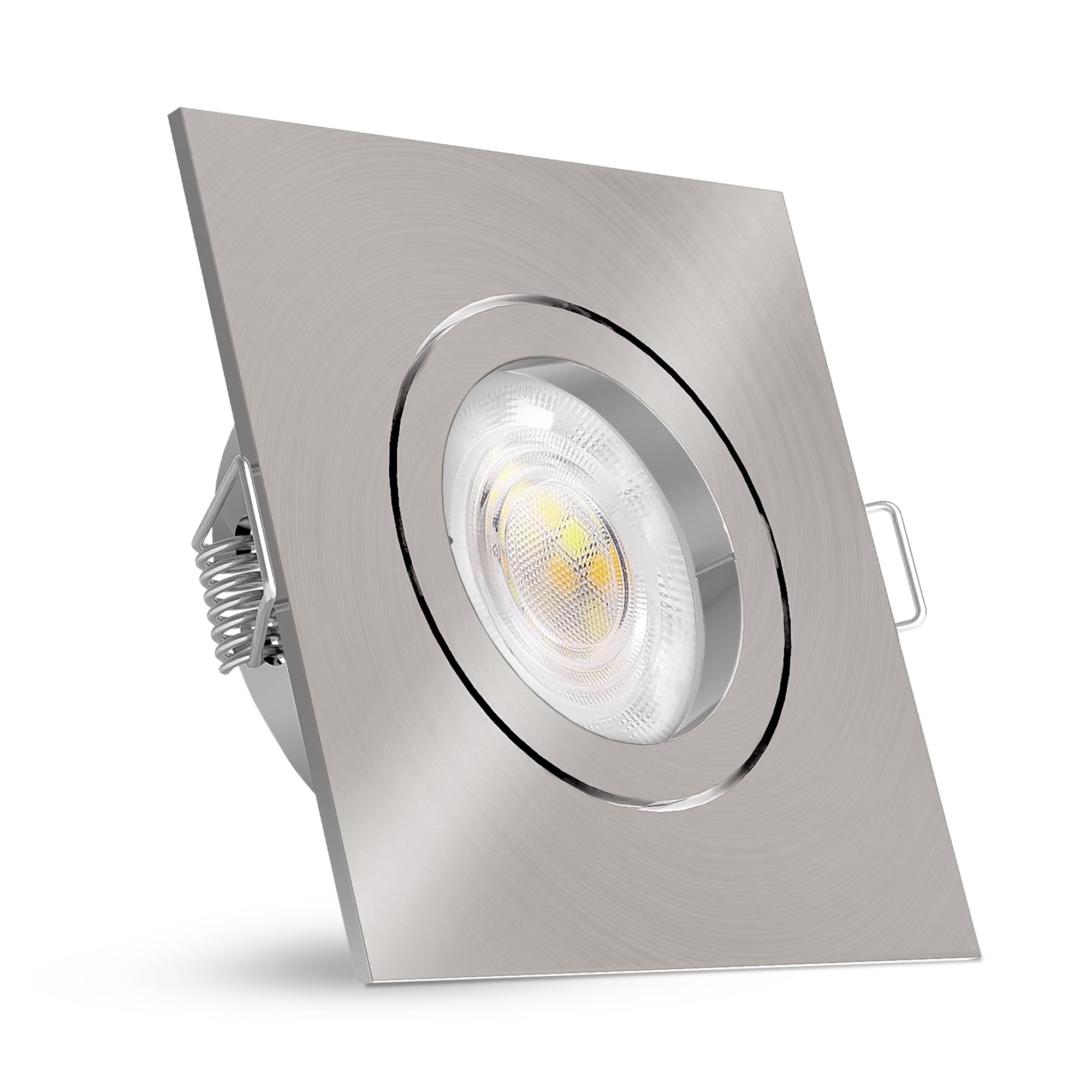 linovum Einbaustrahler LED flach eckig schwenkbar mit LED 4W 3CCT Lichtmodi warm, neutral, kalt Deckenspot mit Ø 68 mm quadratisch