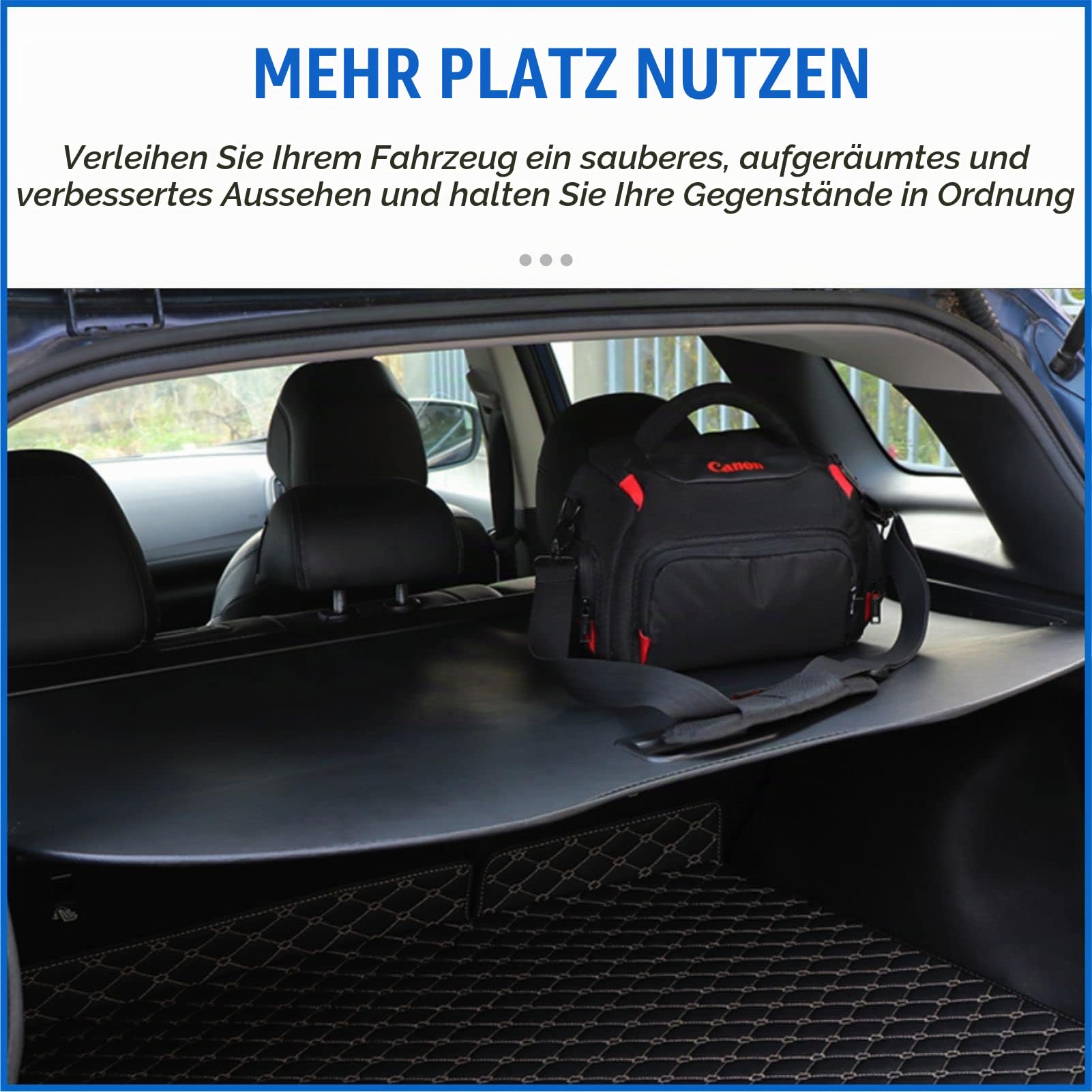 Frachtabdeckung für 2016-2021 Mercedes-Benz Class GLC Schwarz Ausziehbare Kofferraumabdeckung Rollo