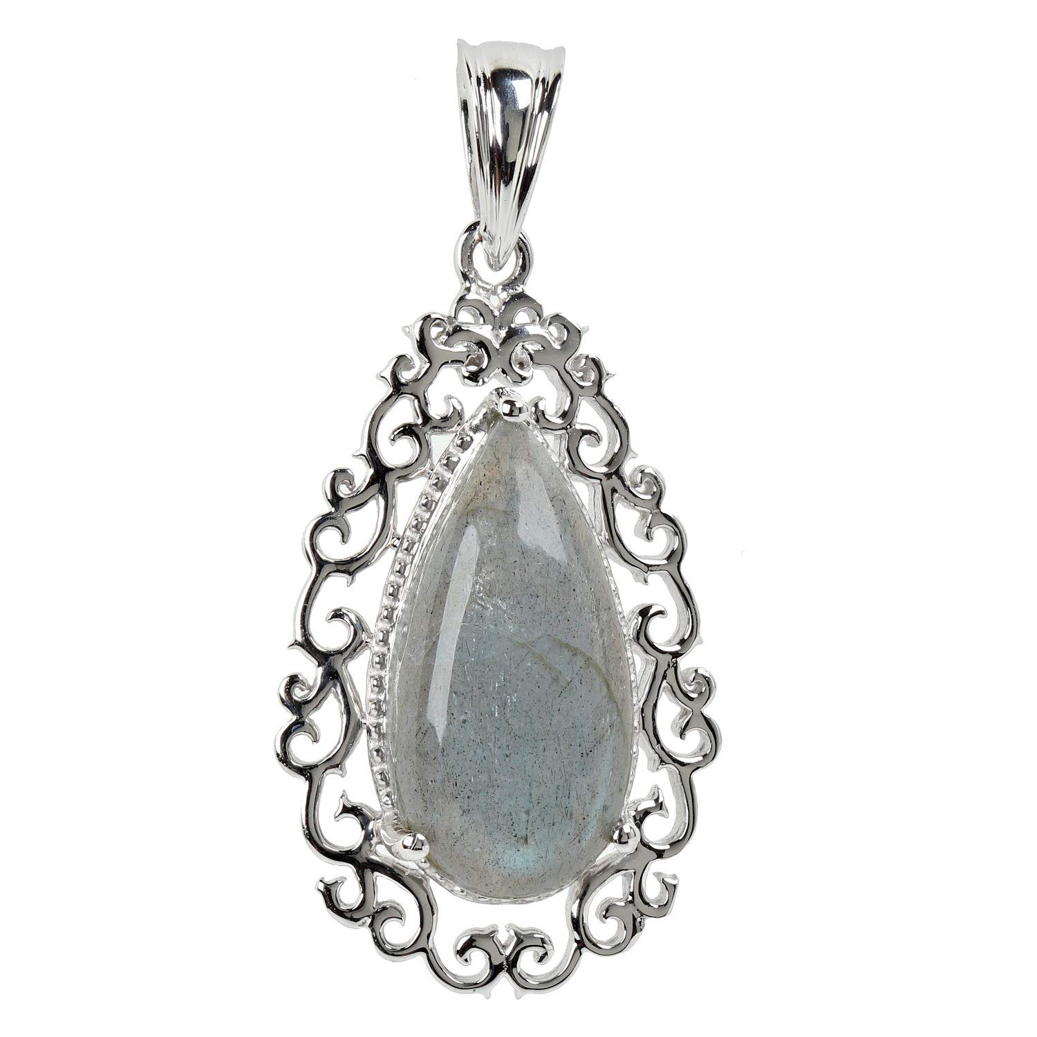 Damen-Anhänger Antikstyle aus 925 Silber mit Labradorit