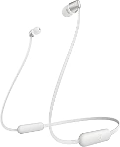 Sony WI-C310 wireless in-ear headphones, 15 hours of battery life, voice assistant, magnetic earbuds, behind-the-neck design, built-in headset function, headset with microphone, white asin的图片