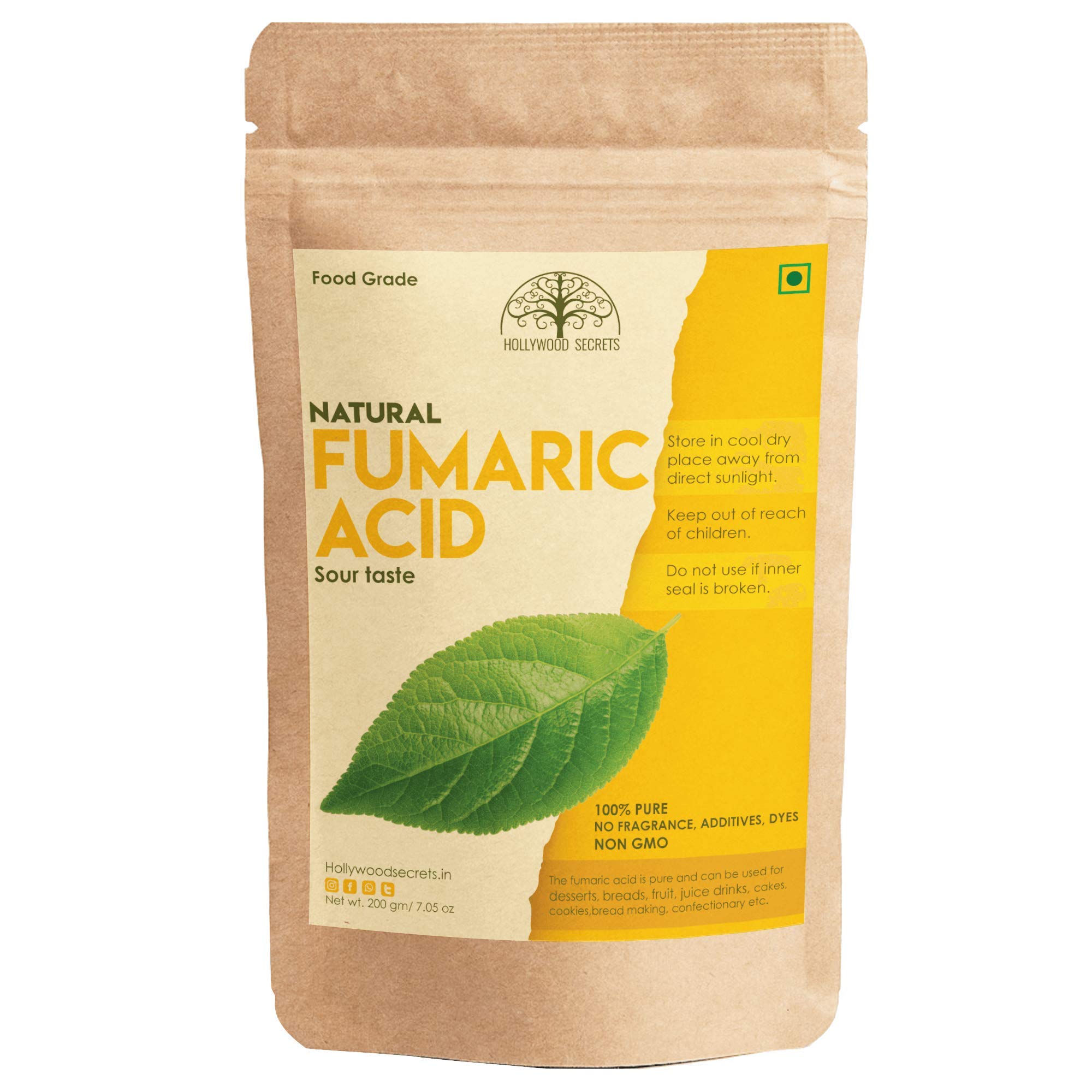 Hollywood Secrets Pure Fumaric Acid Baking Drinks 200 gm (B08H54JG24) Amazon Price History, Amazon Price Tracker