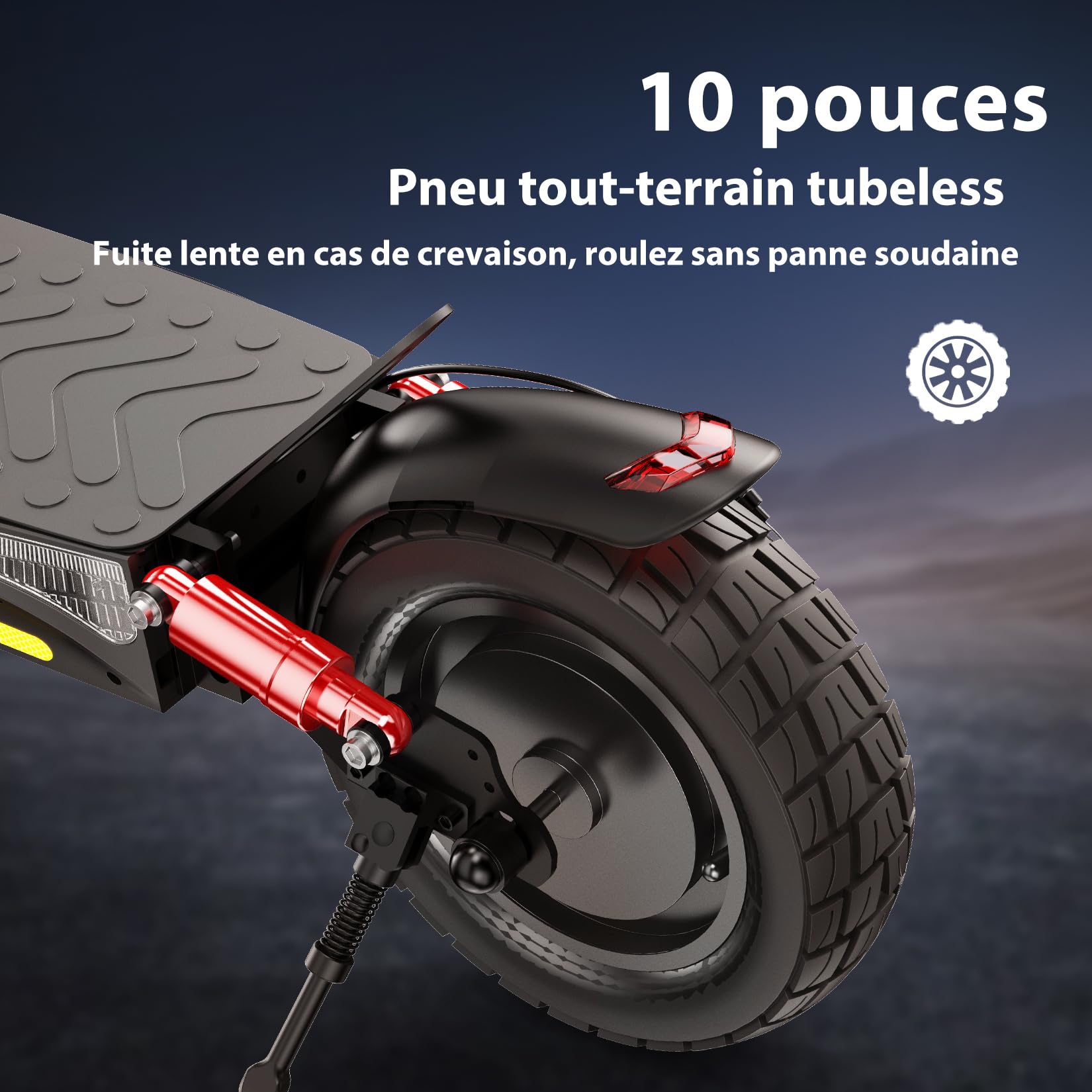 iScooter Trottinette Électrique Adulte 800W 10" Pliante | Moteur sans balais 800W, suspension quadruple, frein EABS + disque, APP Bluetooth