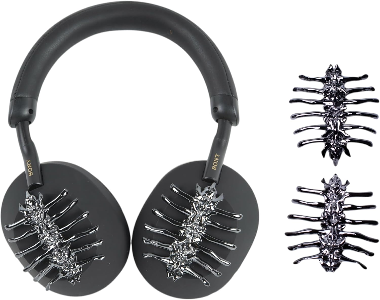 Metal Spine Attachments for Sony WH-1000XM5/Sony XM4/Sony CH520/Sony CH720/JBL Headphones/JBL Headphones, Fashion Headphone Accessories, Headphone Accessories (Black)