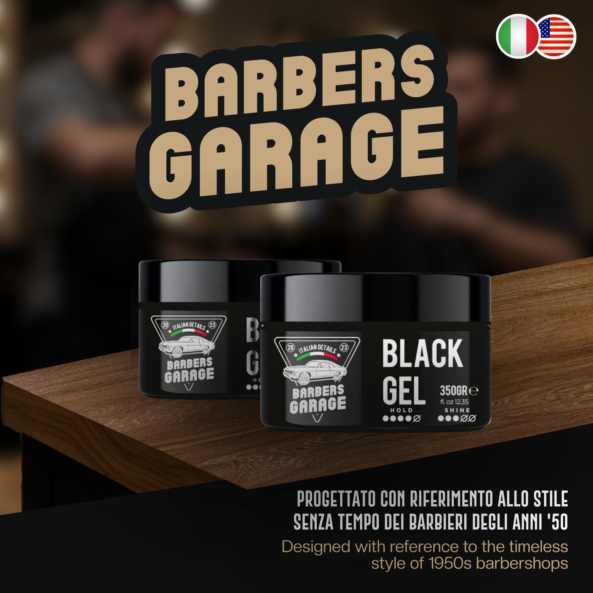 Barbers Garage® Gel Colorante Uomo – Gel Nero per Capelli Bianchi e Grigi, Coprente Naturale, Tenuta Forte, Con Carbone Vegetale – Made in Italy