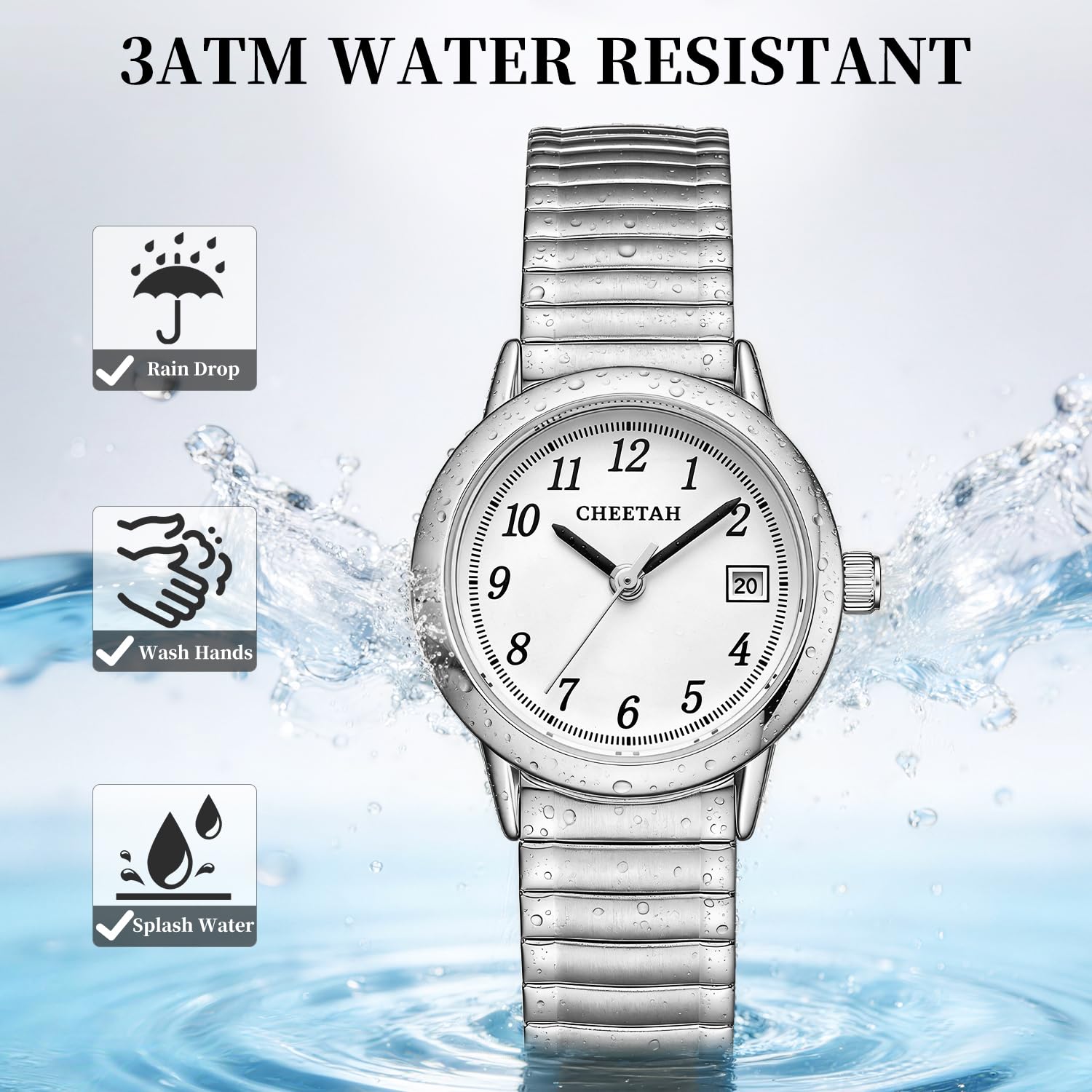 CHEETAH Gold Quarz Damen Uhren 3ATM Wasserdicht Luxus Armbanduhren Minimalistische Casual Geschenke für Frauen Schwester Mama