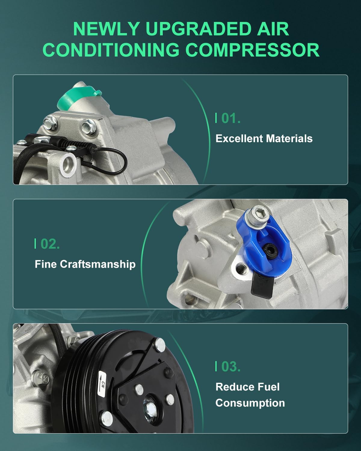 SCITOO AC Compressor fit for BMW for X5 3.0L 2003 2004 2005 2006 2021583AM 10363080 140289C 2021583R