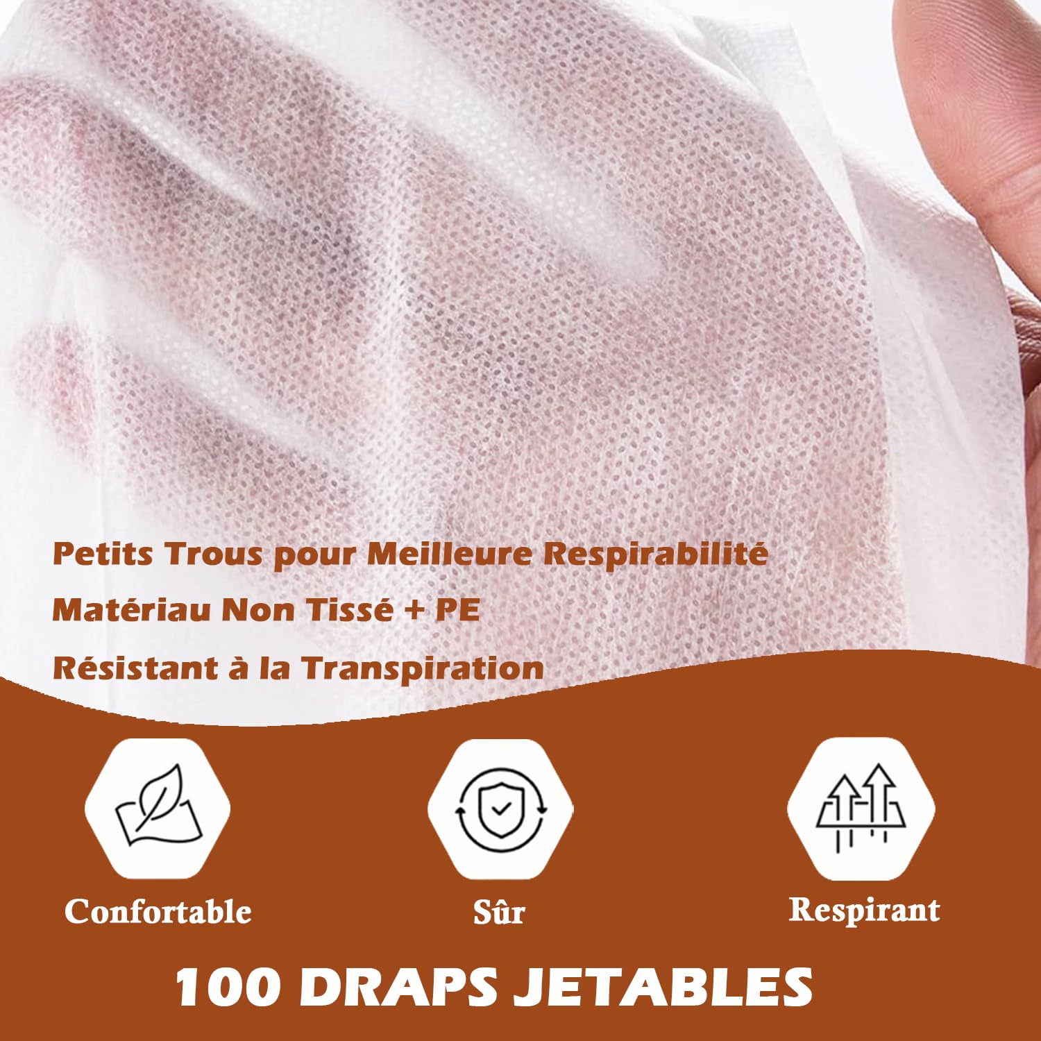 Lot de 100 Drap Jetable Table Massage 80x180cm Non Tissé Blanc pour SPA Salon Tatouage Hôpital