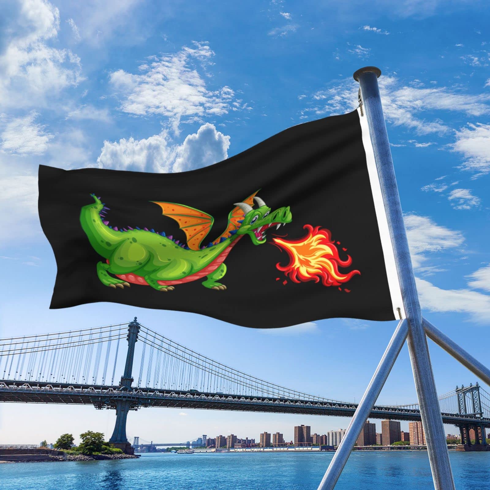 Amazon.com : Medieval Fire Breathing Dragon Flag 5x8 Ft Double