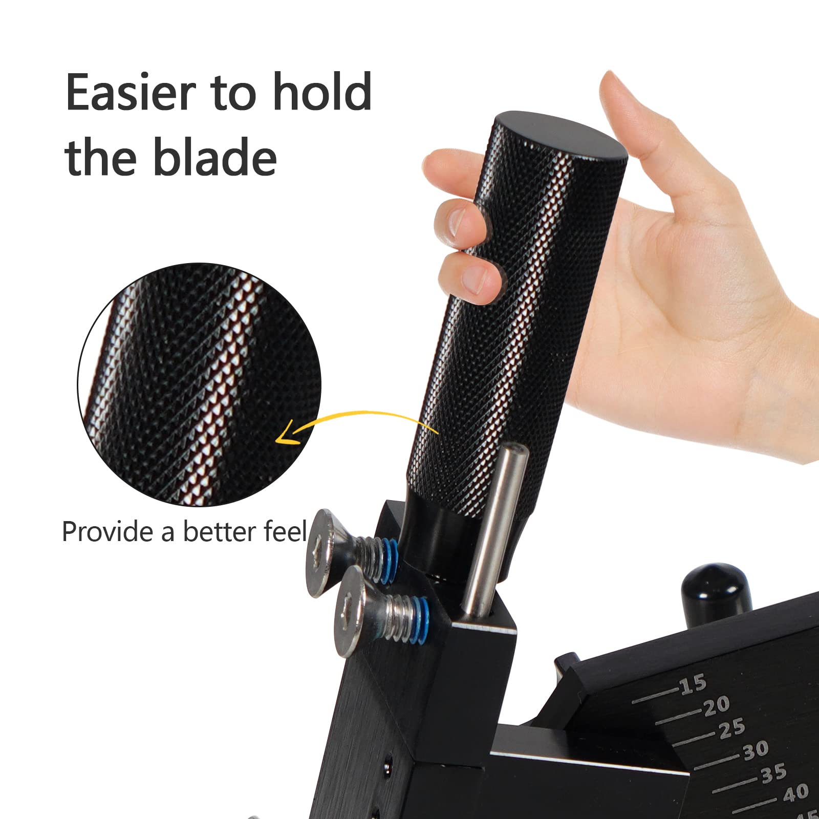 Kit de afilador de cuchillas de cortacésped ajustable de 15 ° - 45 ° para cuchillas de cortacésped de mano derecha e izquierda - Negro