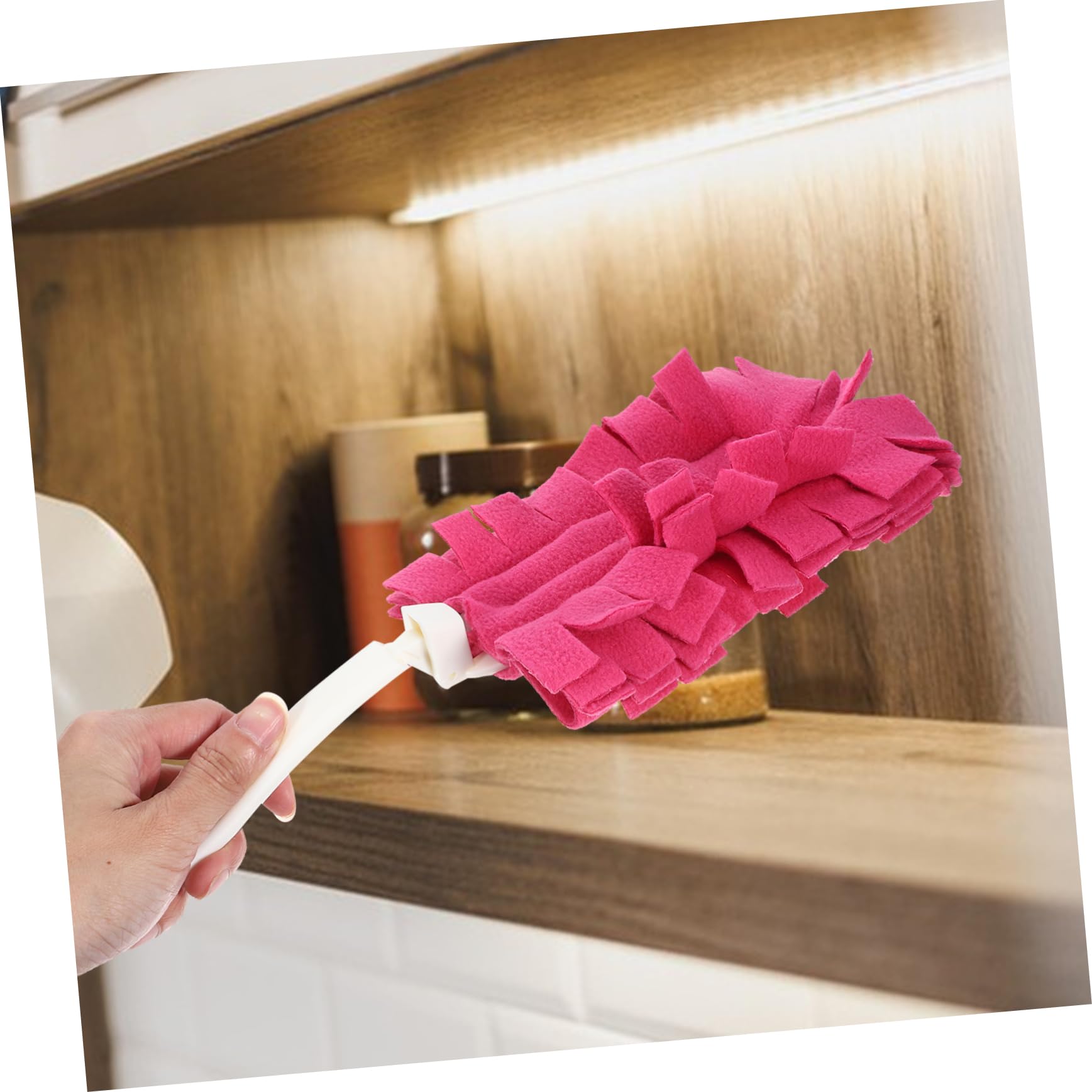 PartyKindom 5juegos Recambios De Plumero De Flanela Reutilizables para Limpieza De Ventiladores De Techo y Suelos Mango Lavables y Eficaces Polvo Colores