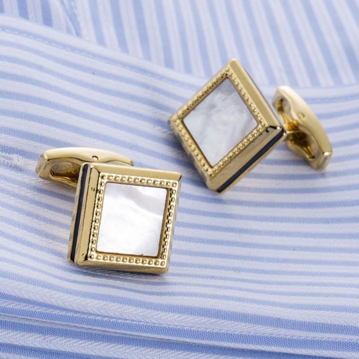 Business French Style Copper Cuff Studs for Shirts, Golden Pair