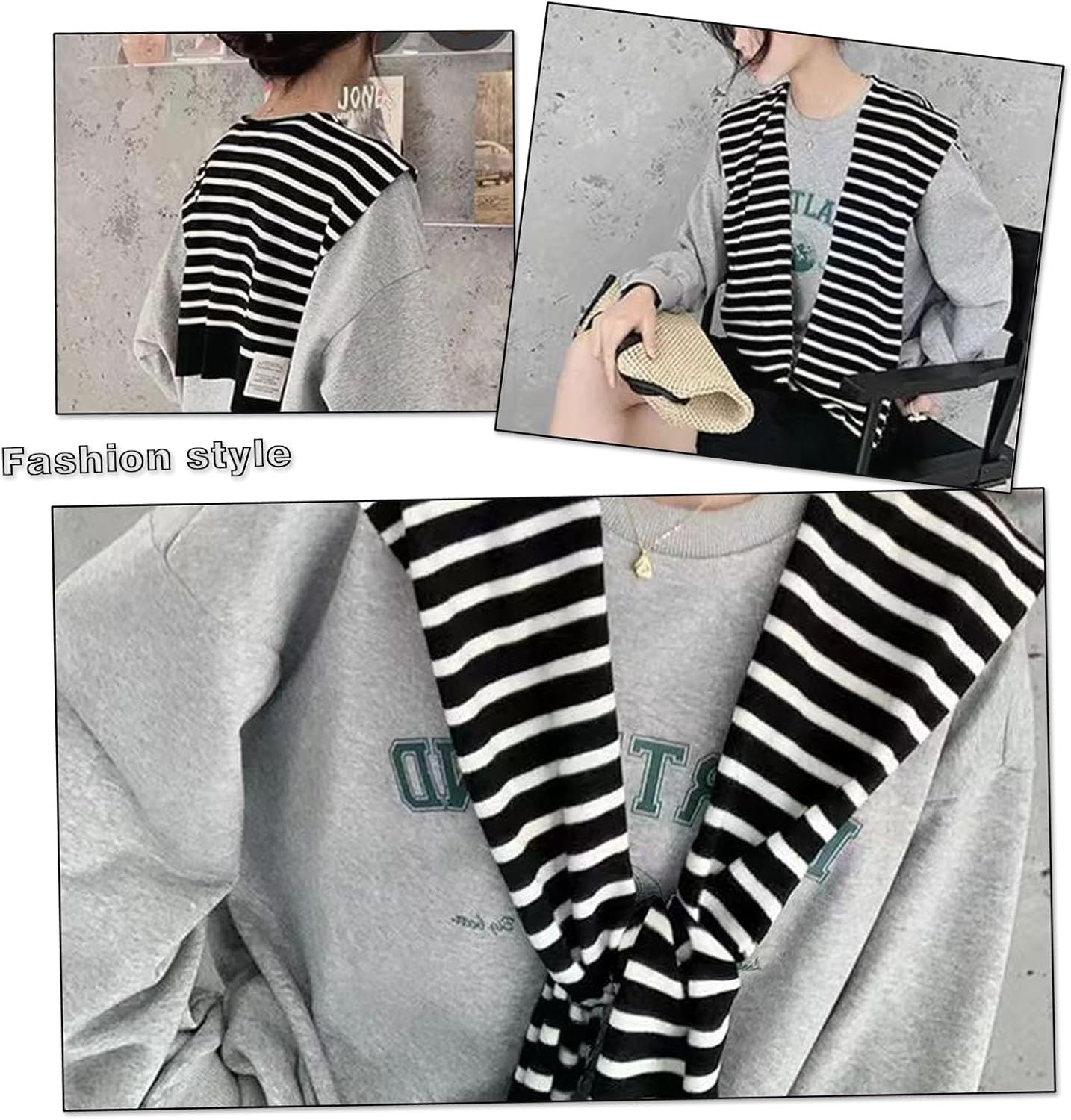 Women's Fashion Knitted Shawl - Khaki Sweater Shawl for Air-Conditioned Rooms - Image 4